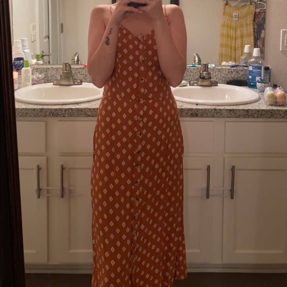 Aeropostale Rust Orange Patterned Sun Dress